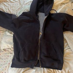 Navy blue brandy Melville zip up hoodie WORN ONCE